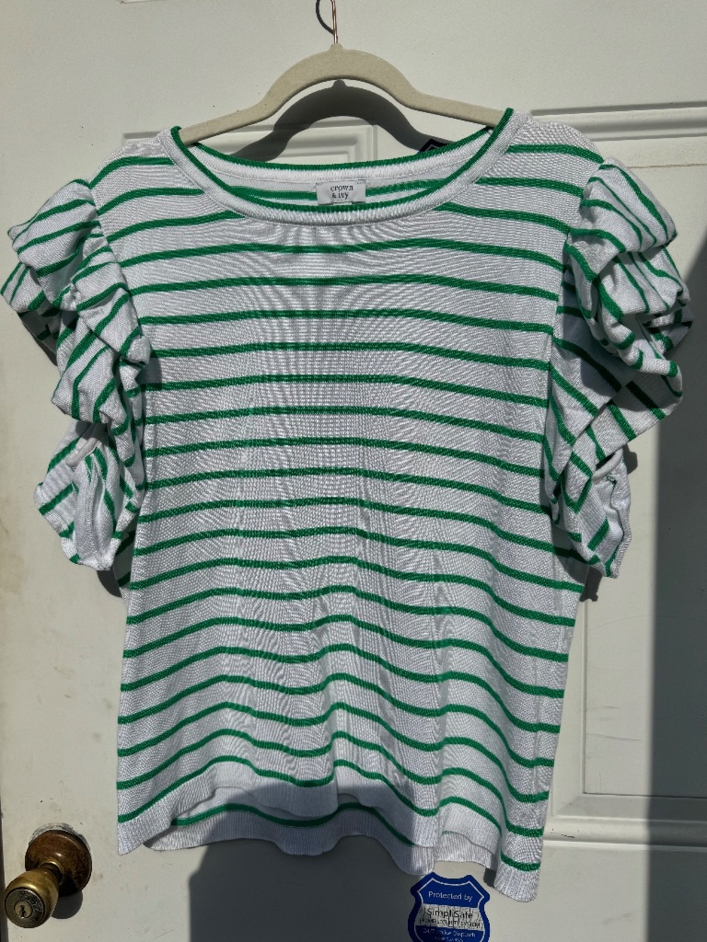 Green White Stripe Sweater